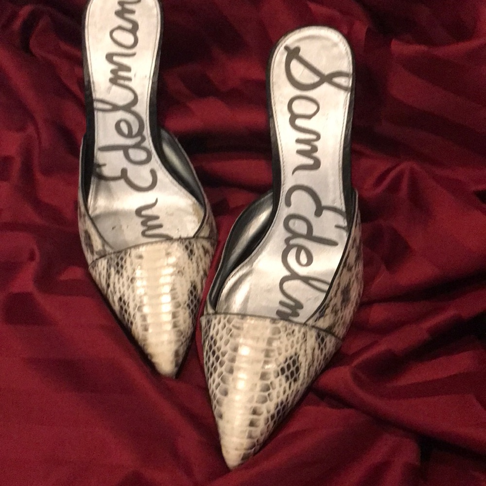 Sam Edelman snakeskin mules.  Size 11